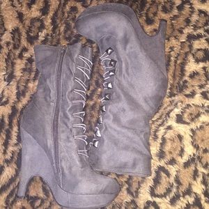 Grey Suede Boots